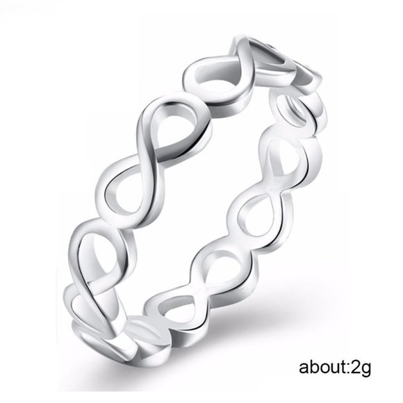 🍂 Classic Design 925 Silver Plated Infinity Band Ring, FB16FA1143 - Picture 5 of 5